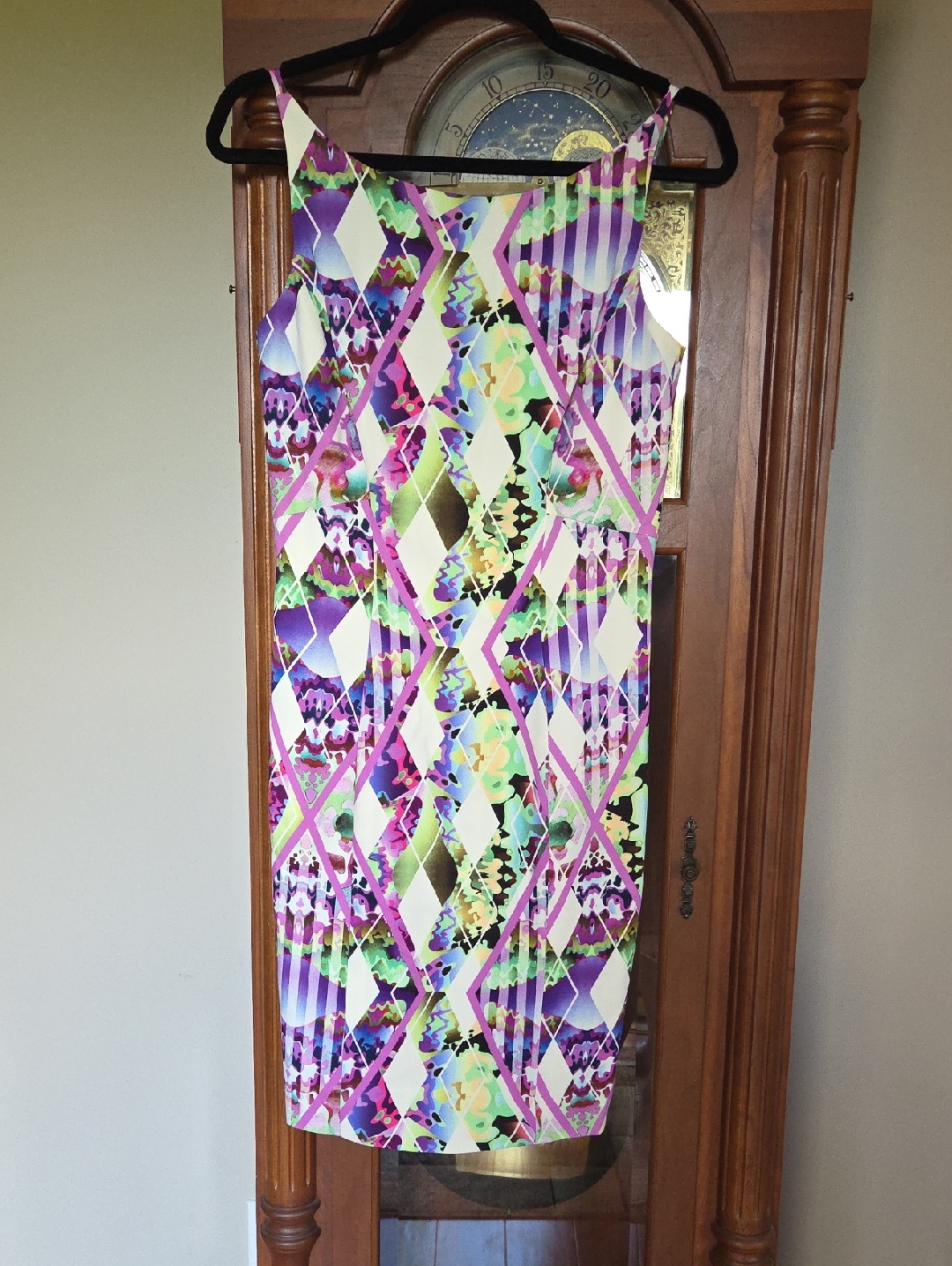Milly Multicolor Geometric Print Dress - Purple, Pink, Green, White